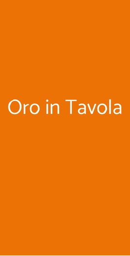 Oro In Tavola, Cava De' Tirreni
