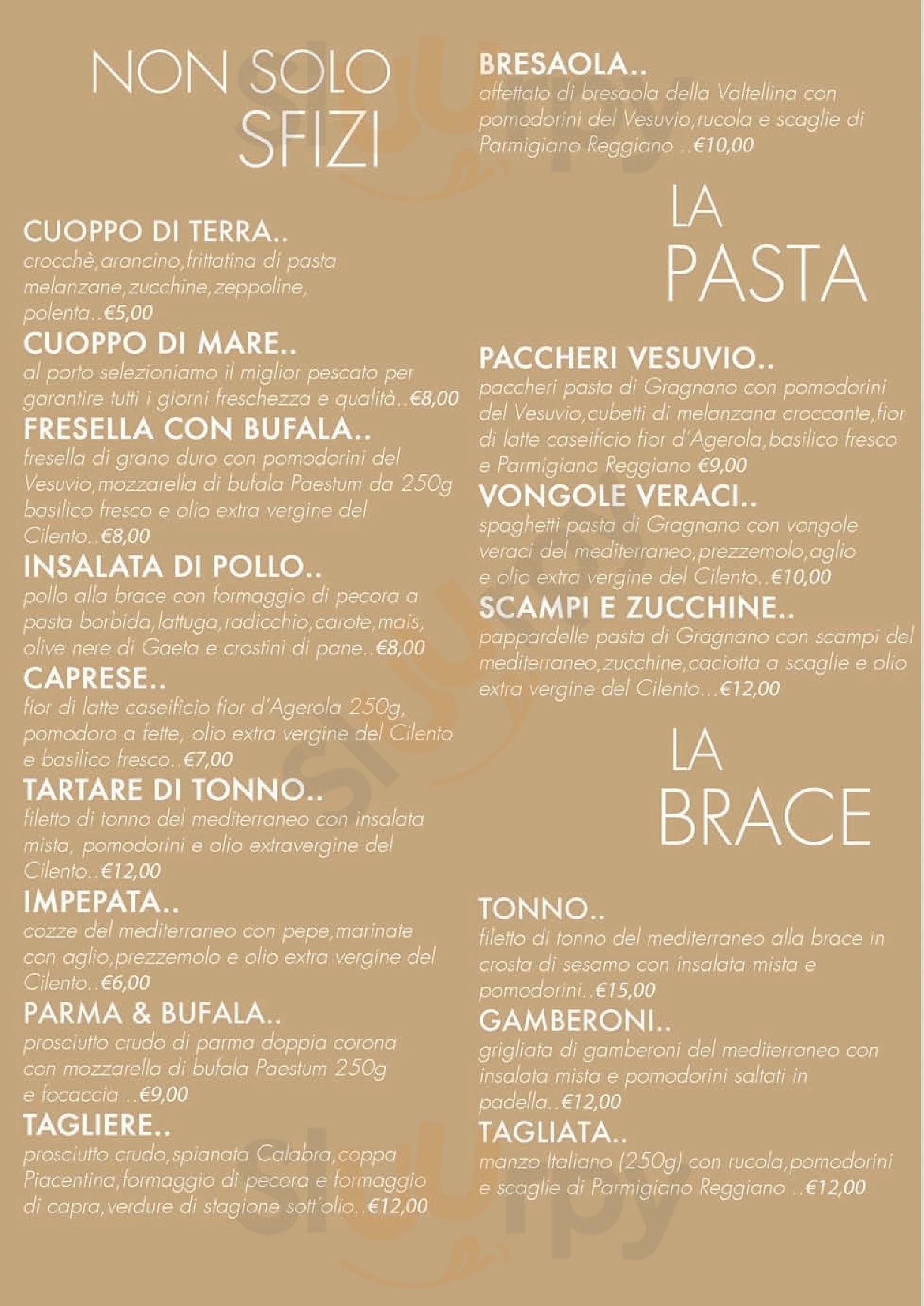 Sofì Restaurant Pompei menù 1 pagina