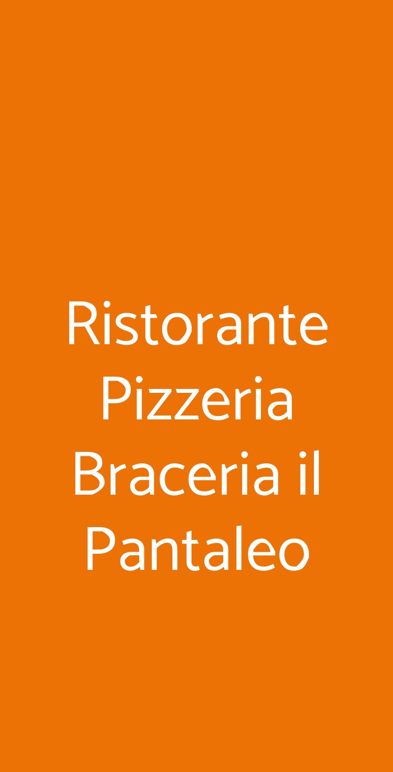 Ristorante Pizzeria Braceria il Pantaleo Quarto menù 1 pagina