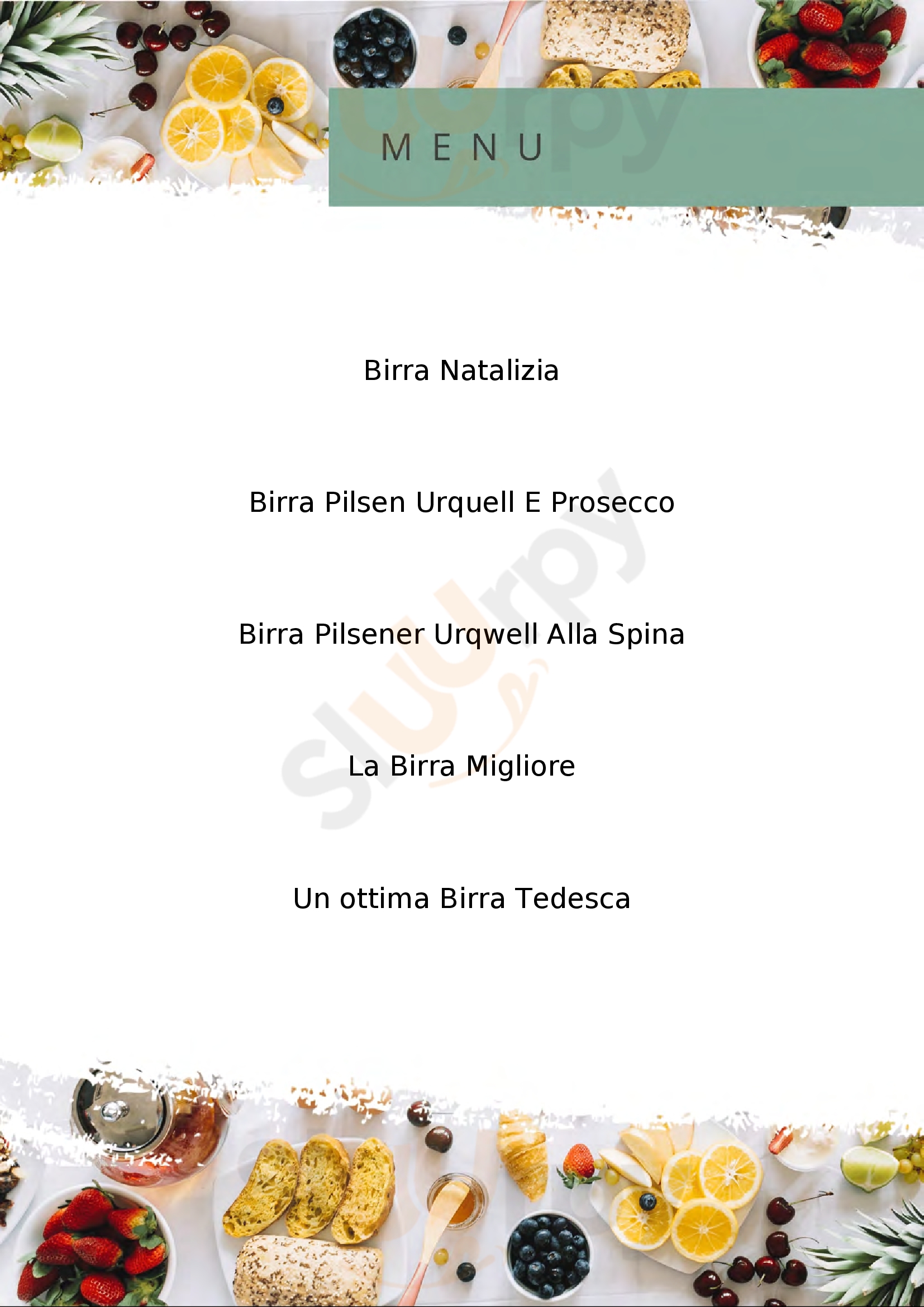 Birreria Piazzetta Brozzi Fano menù 1 pagina