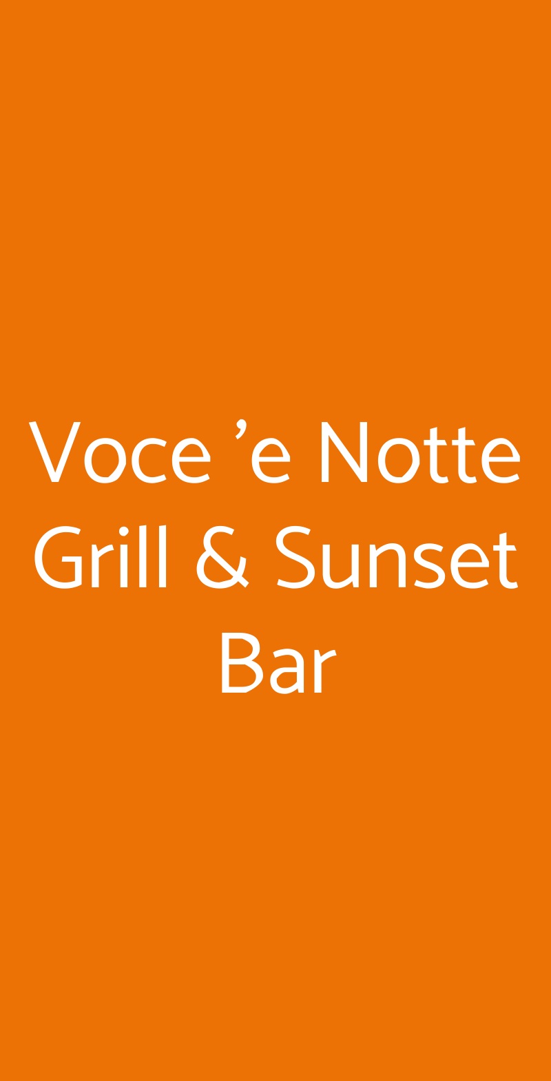Voce 'e Notte Grill & Sunset Bar Praiano menù 1 pagina