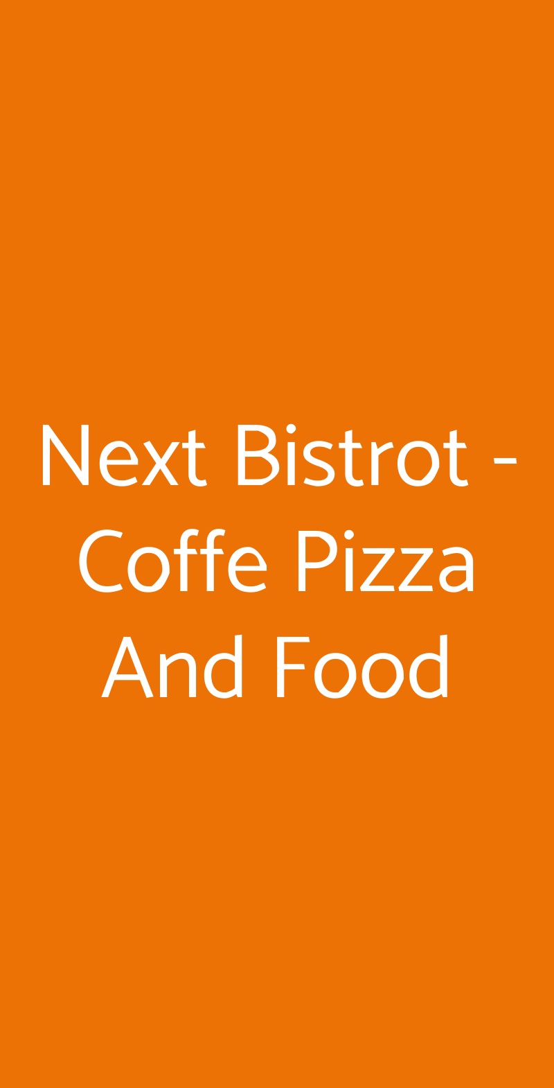 Next Bistrot - Coffe Pizza And Food Angri menù 1 pagina