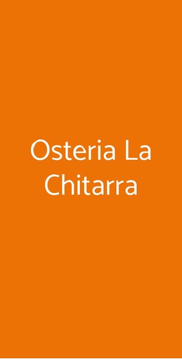 Osteria La Chitarra, Napoli