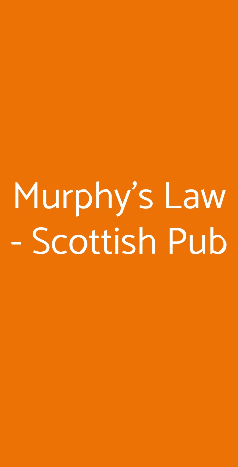 Murphy's Law - Scottish Pub Napoli menù 1 pagina