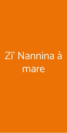Zi' Nannina à Mare, Ischia