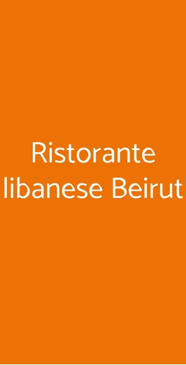 Ristorante Libanese Beirut, Pozzuoli