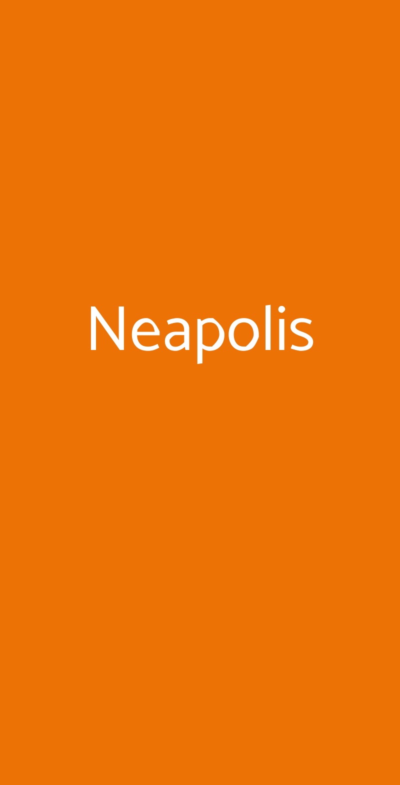 Neapolis Napoli menù 1 pagina