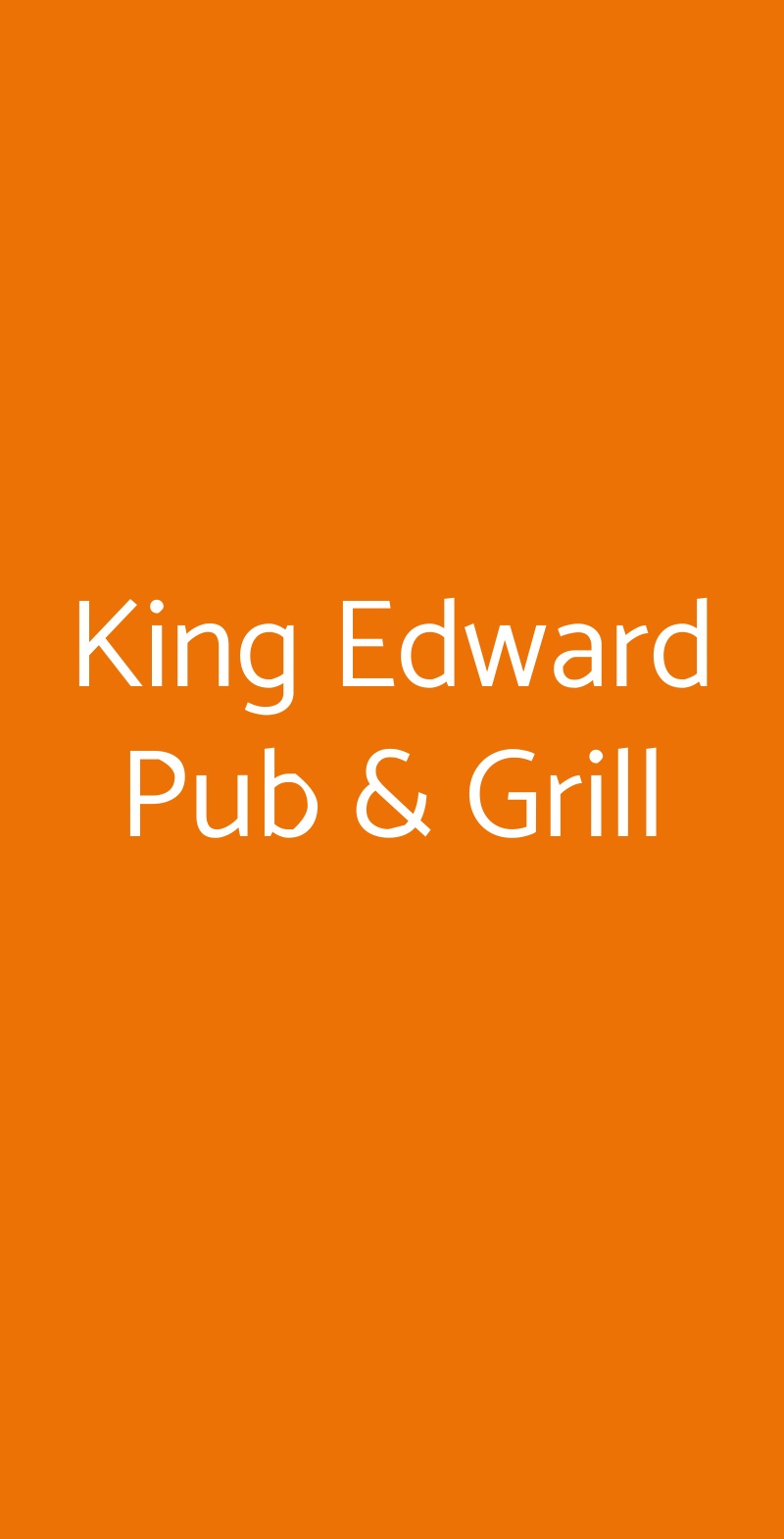 King Edward Pub & Grill Napoli menù 1 pagina