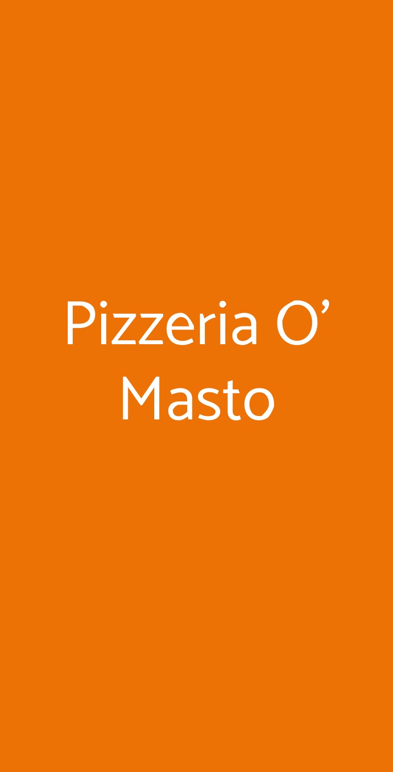 Pizzeria O' Masto Caserta menù 1 pagina