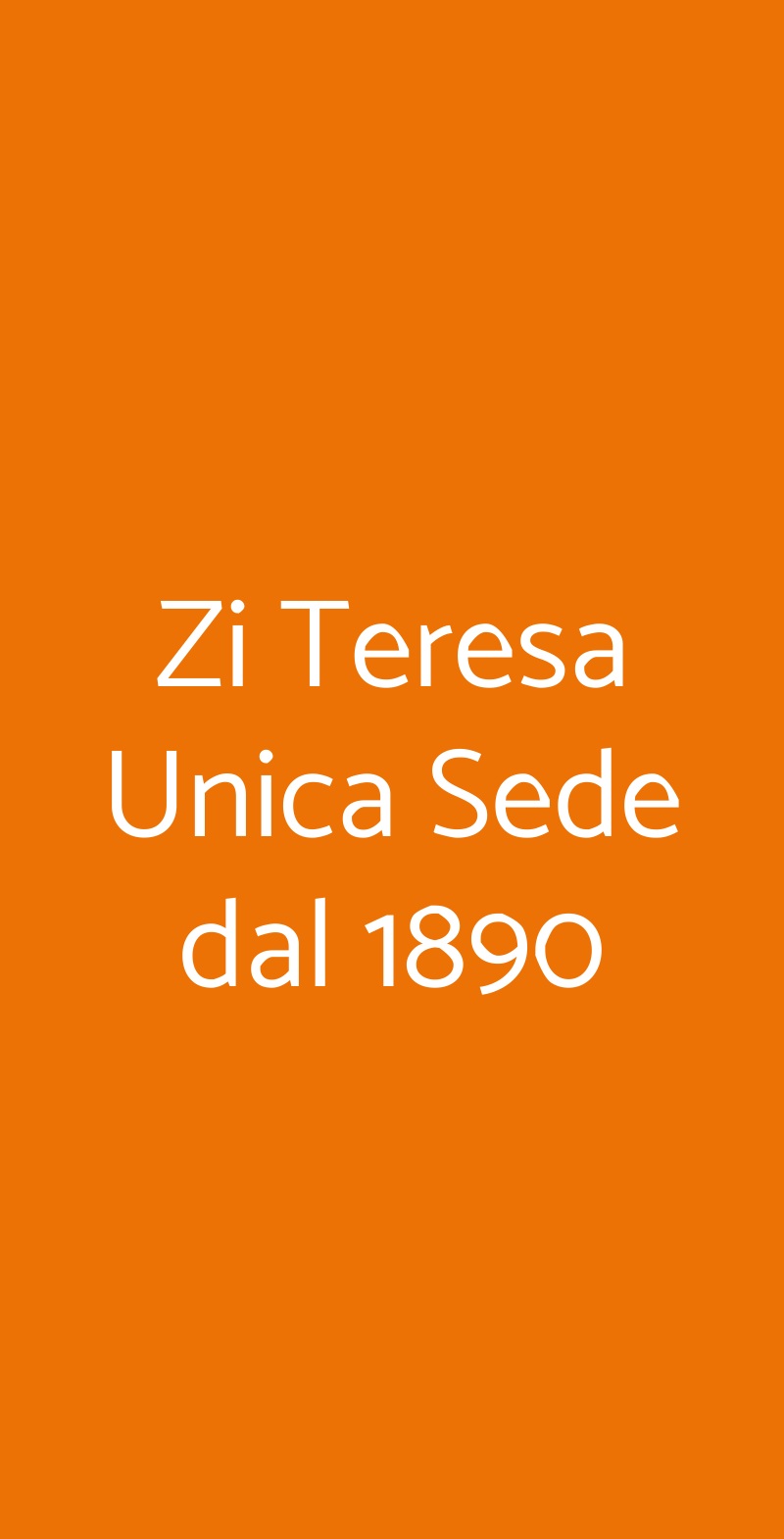 Zi Teresa Unica Sede dal 1890 Napoli menù 1 pagina