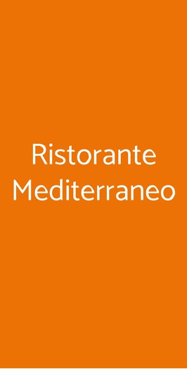 Ristorante Mediterraneo, Salerno