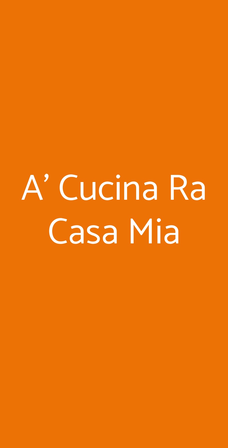 A' Cucina Ra Casa Mia Napoli menù 1 pagina