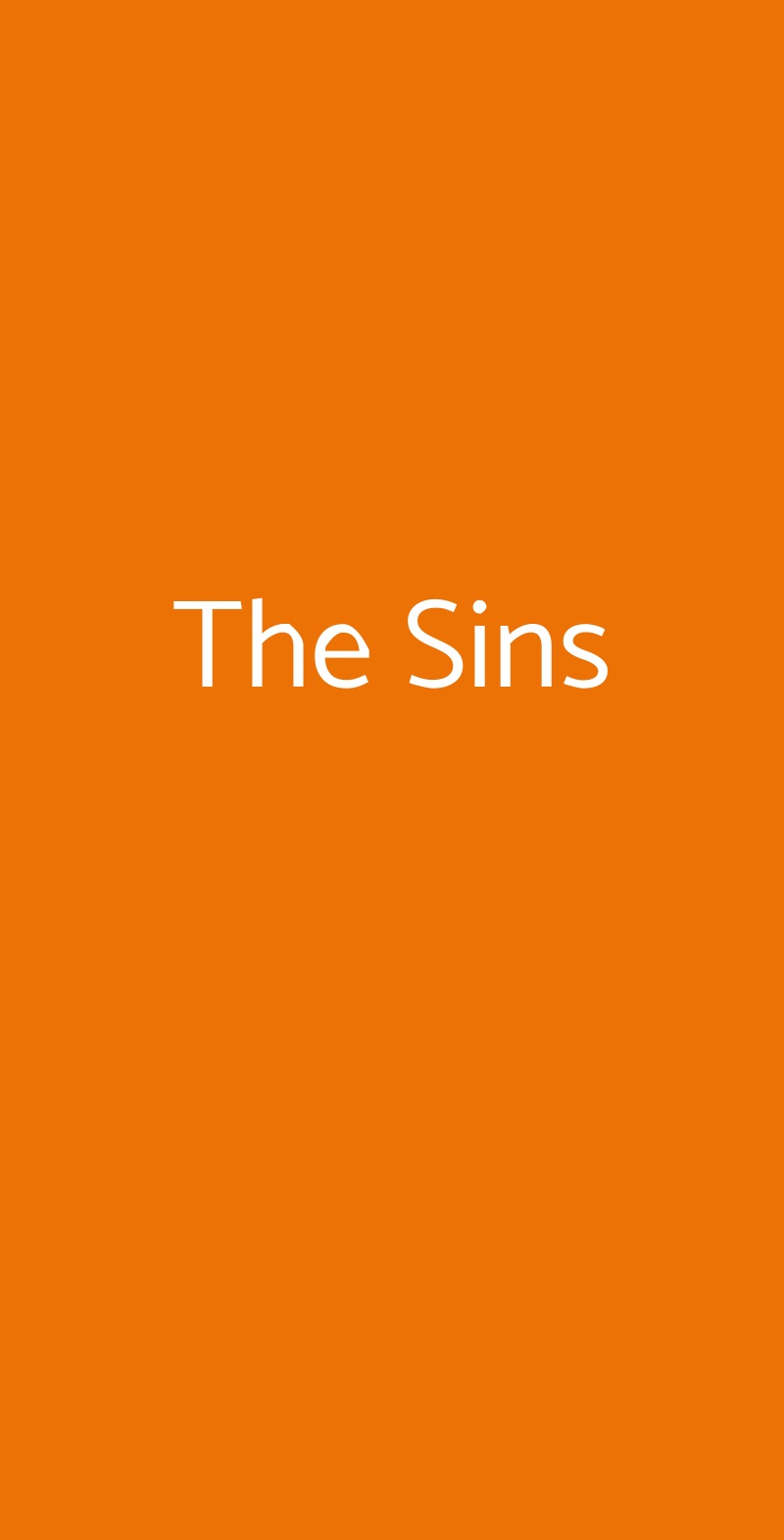 The Sins Salerno menù 1 pagina