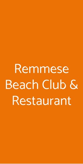 Remmese Beach Club & Restaurant