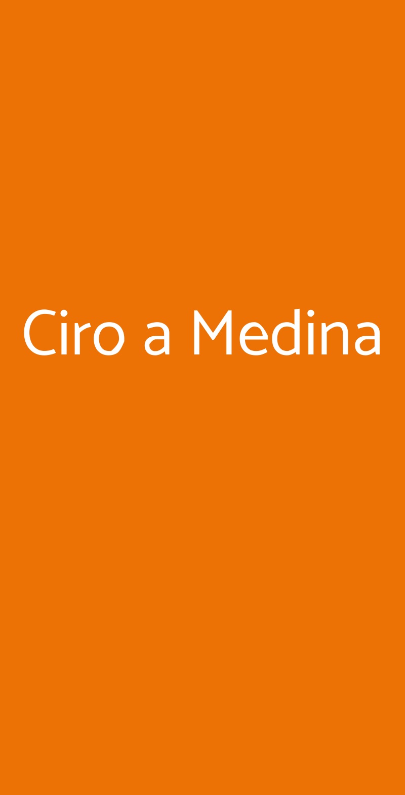 Ciro a Medina Napoli menù 1 pagina