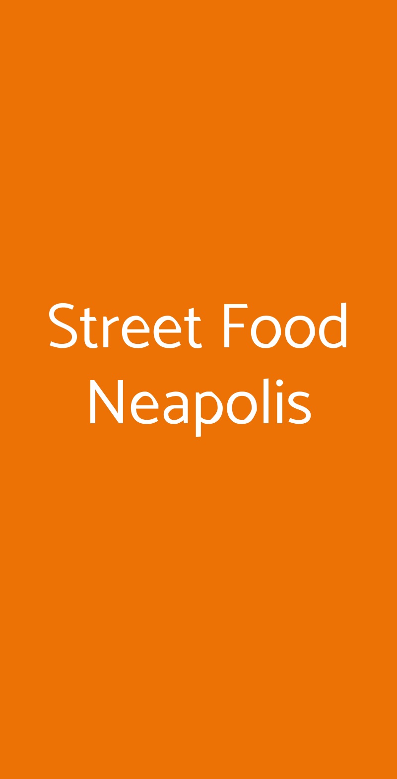 Street Food Neapolis Napoli menù 1 pagina