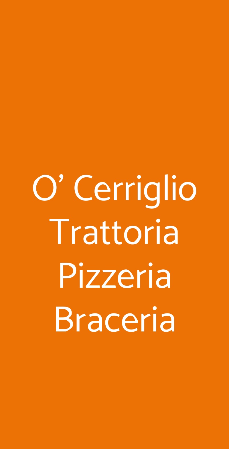 O' Cerriglio Trattoria Pizzeria Braceria Napoli menù 1 pagina