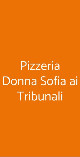 Pizzeria Donna Sofia Ai Tribunali, Napoli