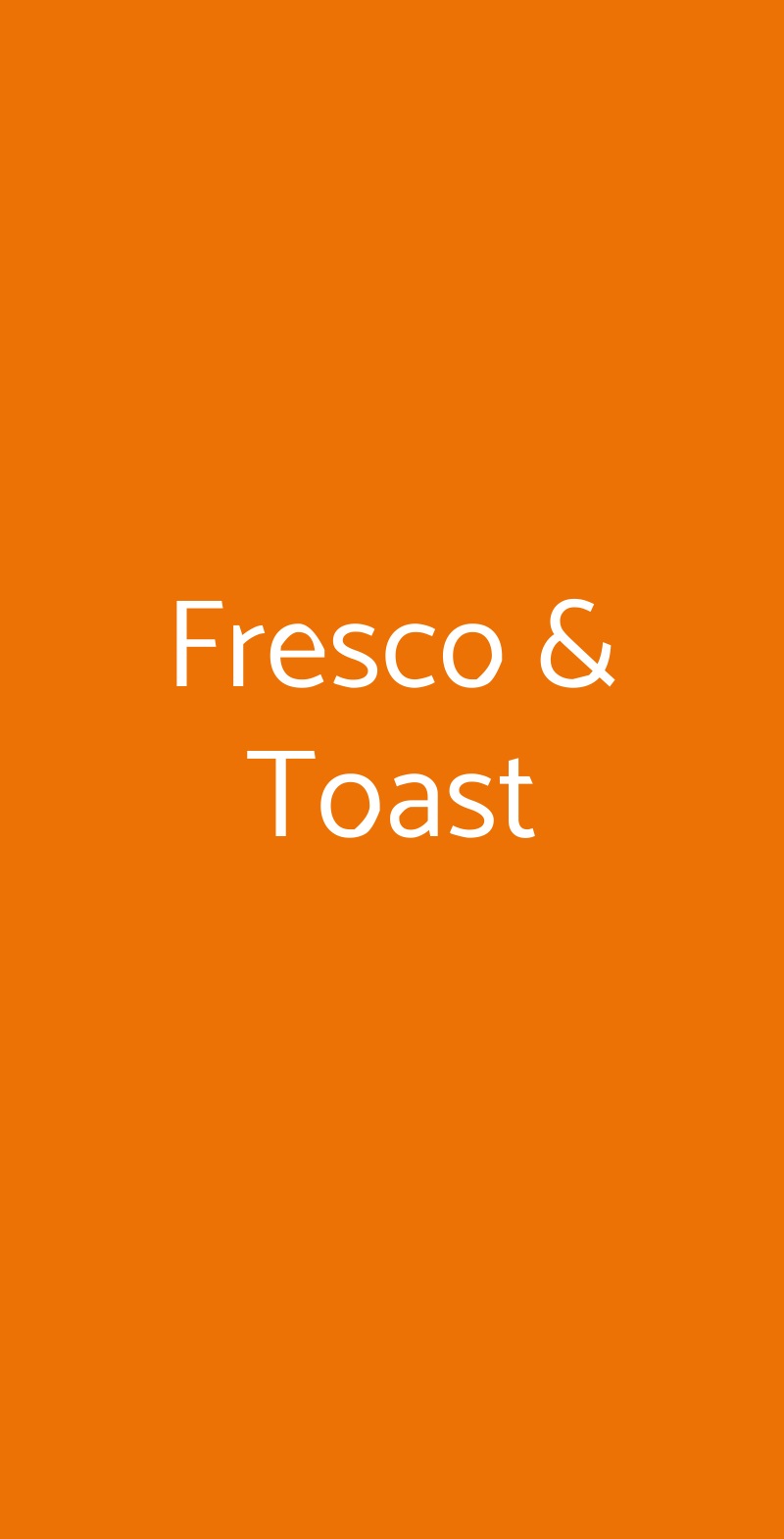 Fresco & Toast Napoli menù 1 pagina