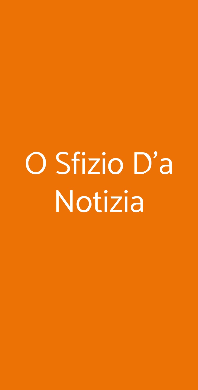 O Sfizio D'a Notizia Napoli menù 1 pagina