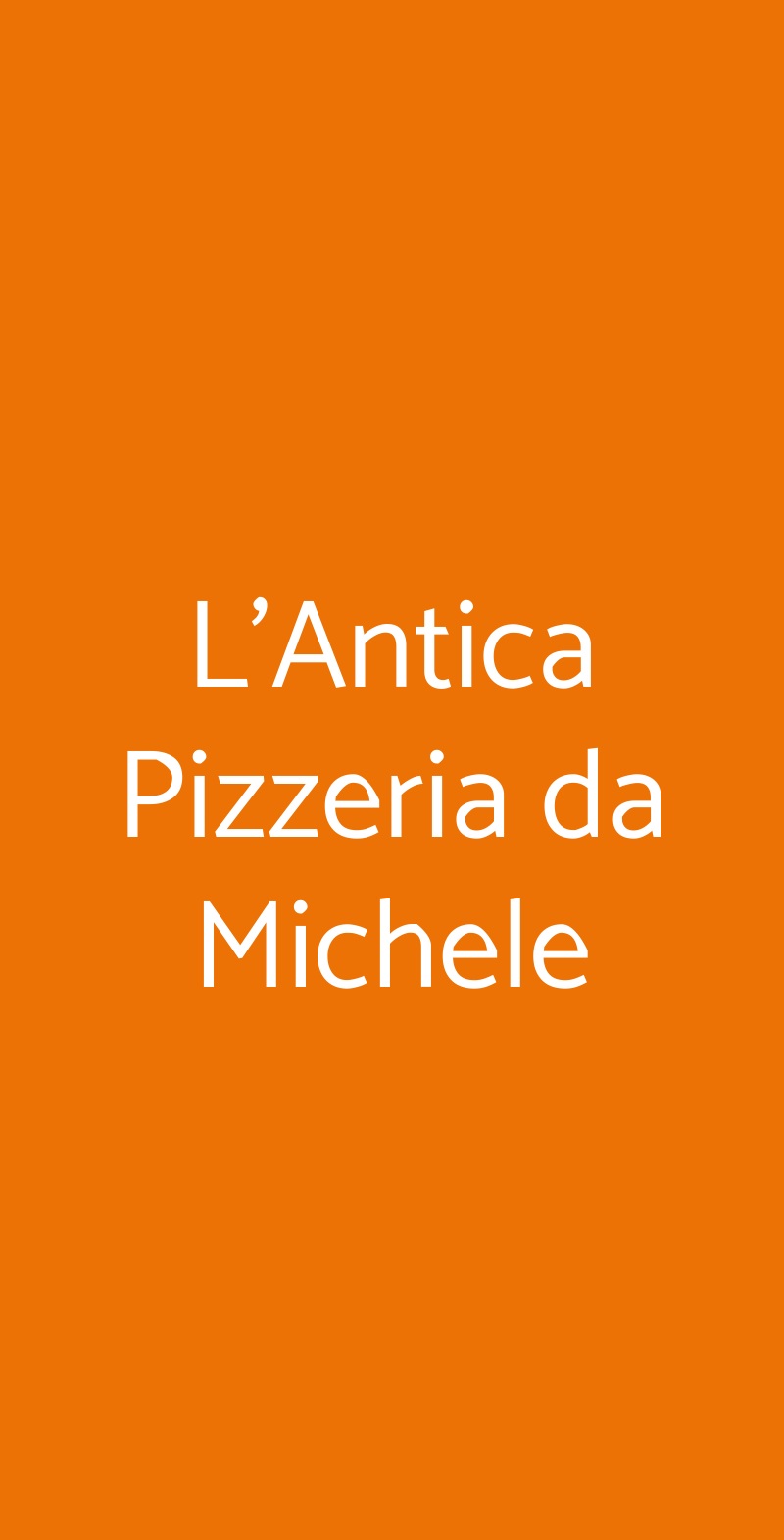 L'Antica Pizzeria da Michele Napoli menù 1 pagina