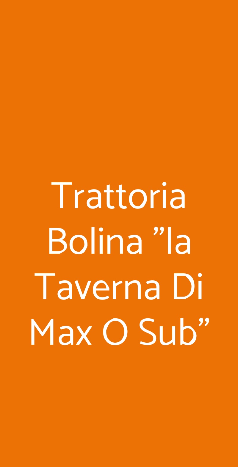 Trattoria Bolina "la Taverna Di Max O Sub" Castel Volturno menù 1 pagina