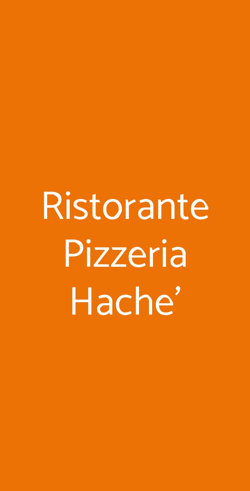 Ristorante Pizzeria Hache' Napoli menù 1 pagina