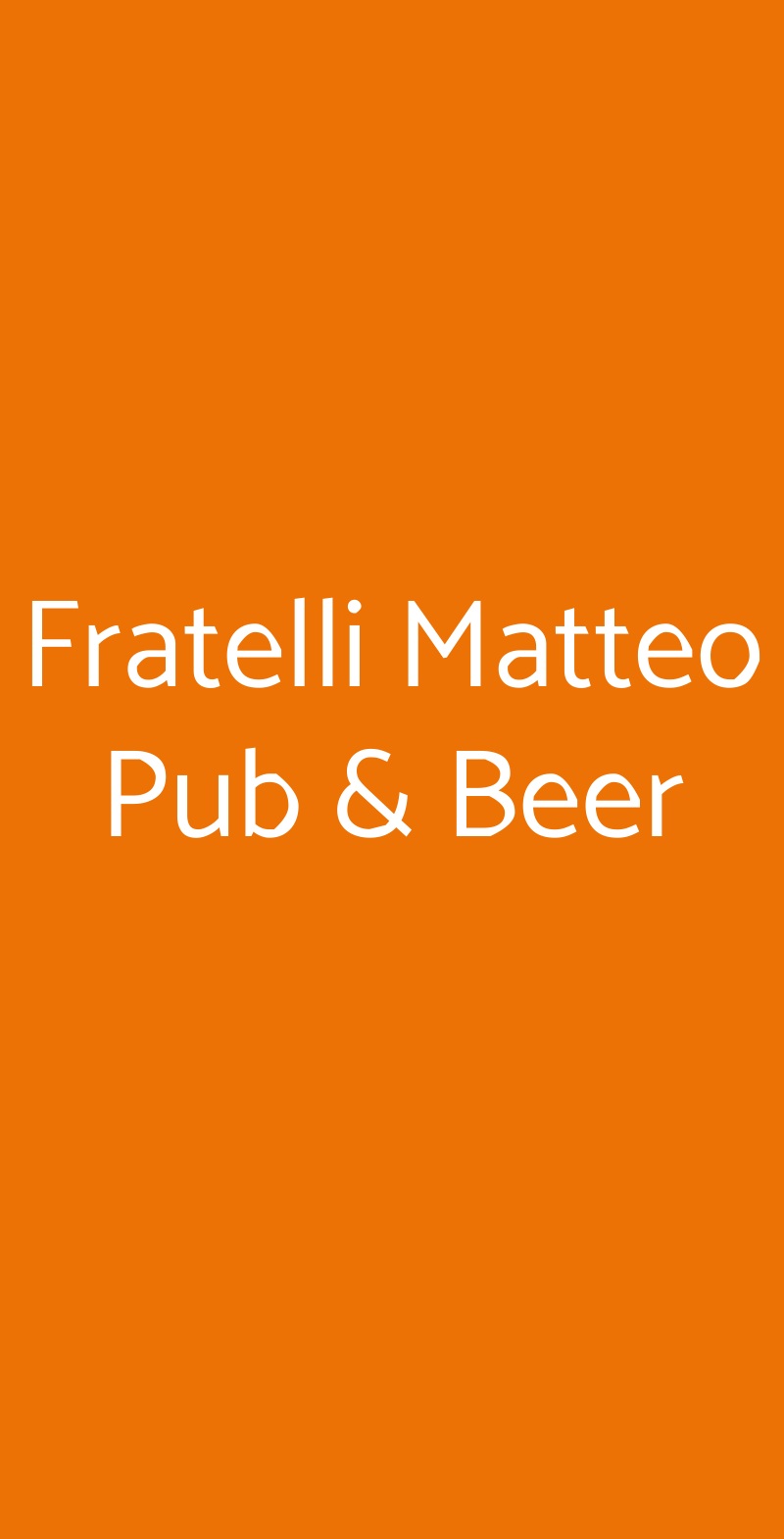 Fratelli Matteo Pub & Beer Napoli menù 1 pagina