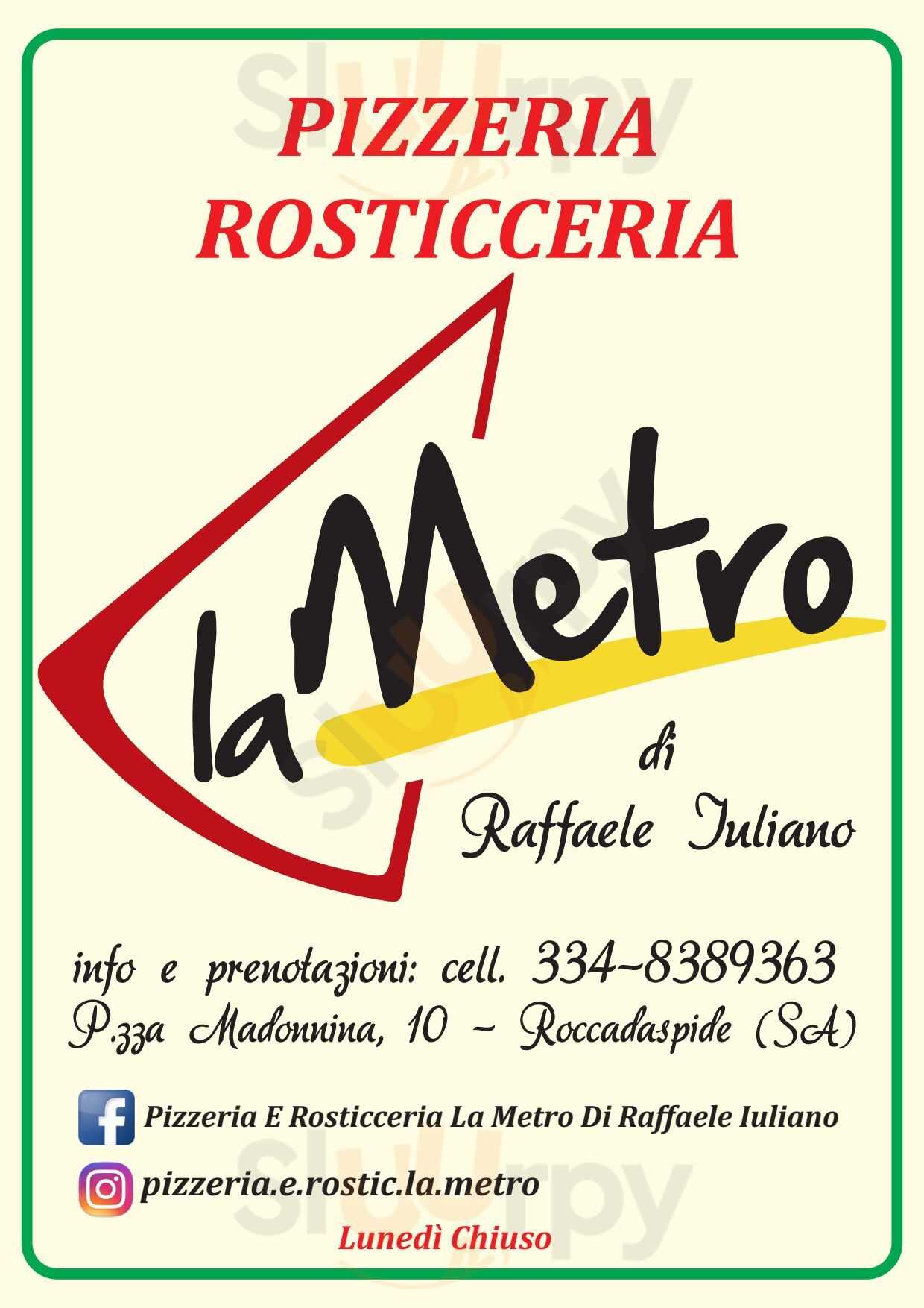 Pizzeria E Rosticceria La Metro Di Raffaele Iuliano Roccadaspide menù 1 pagina