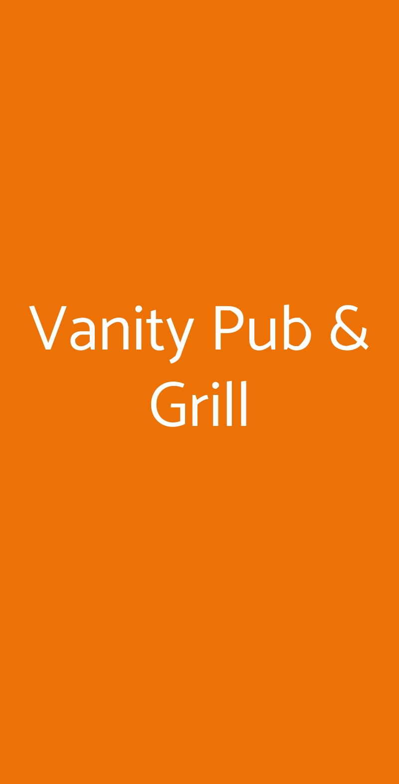 Vanity Pub & Grill Napoli menù 1 pagina