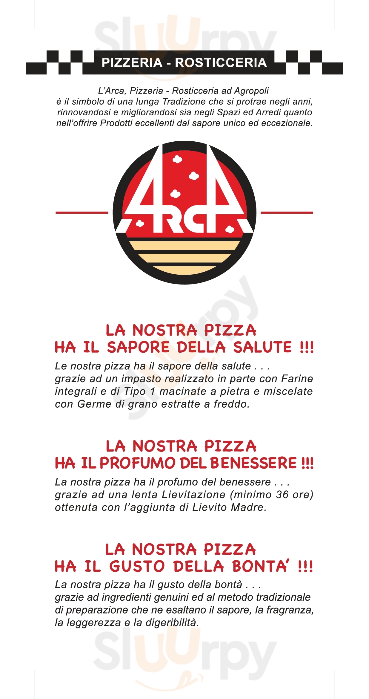 Pizzeria Arca di Noe Agropoli menù 1 pagina