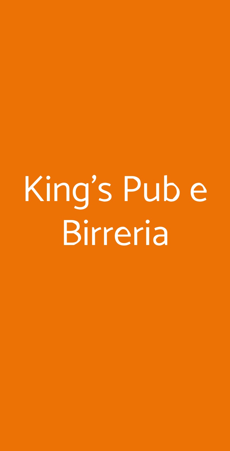 King's Pub e Birreria Napoli menù 1 pagina