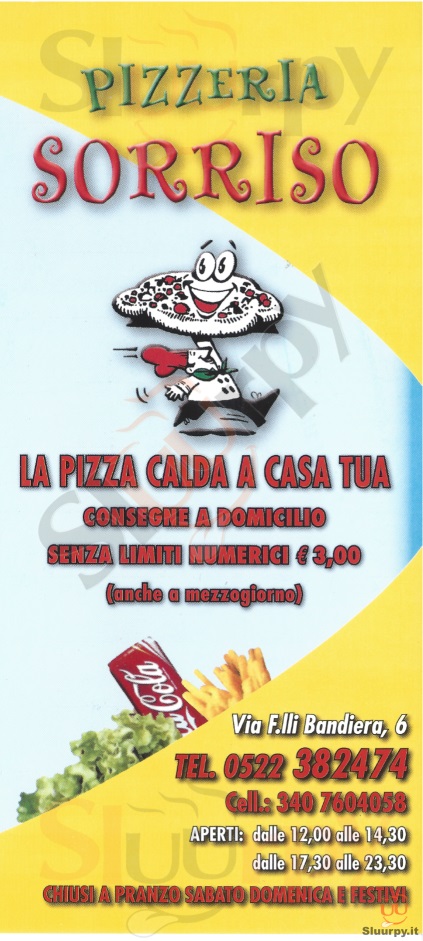 Pizzeria Sorriso Reggio Emilia Reggio Emilia menù 1 pagina
