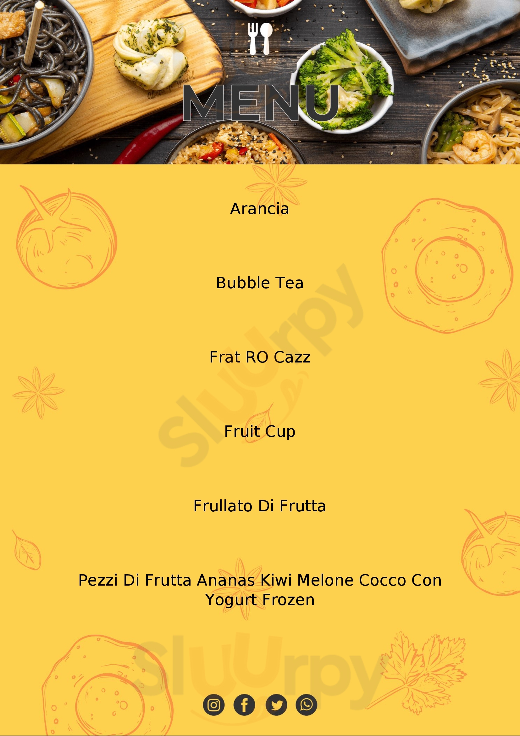 Chiquita Fruit Bar Vomero Napoli menù 1 pagina