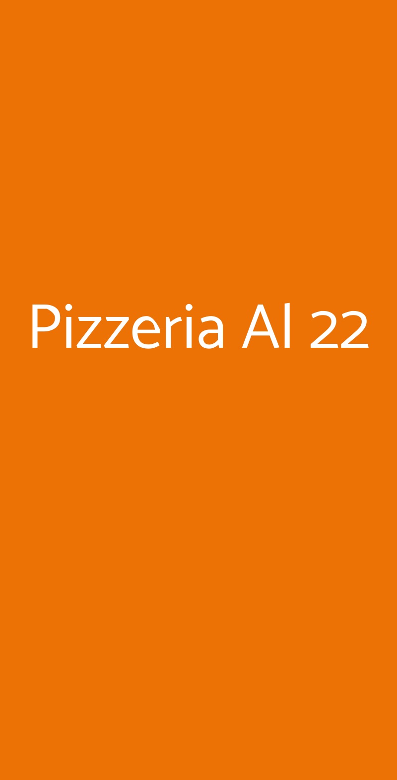 Pizzeria Al 22 Napoli menù 1 pagina