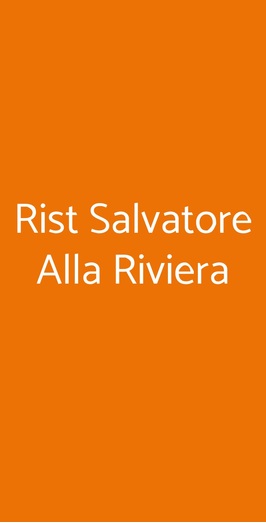 Rist Salvatore Alla Riviera, Napoli