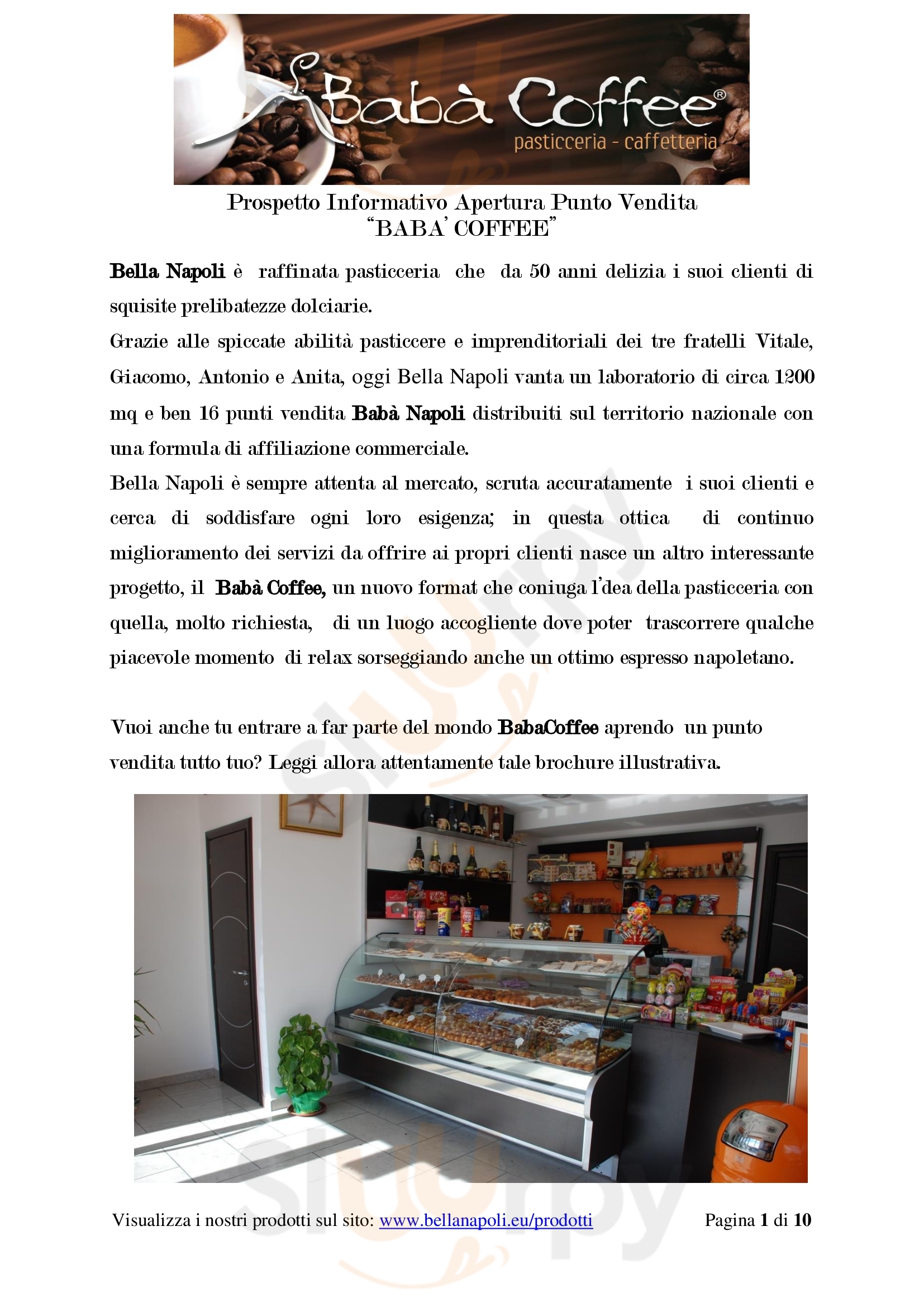 Babà Coffee Pagliarone Montecorvino Pugliano menù 1 pagina