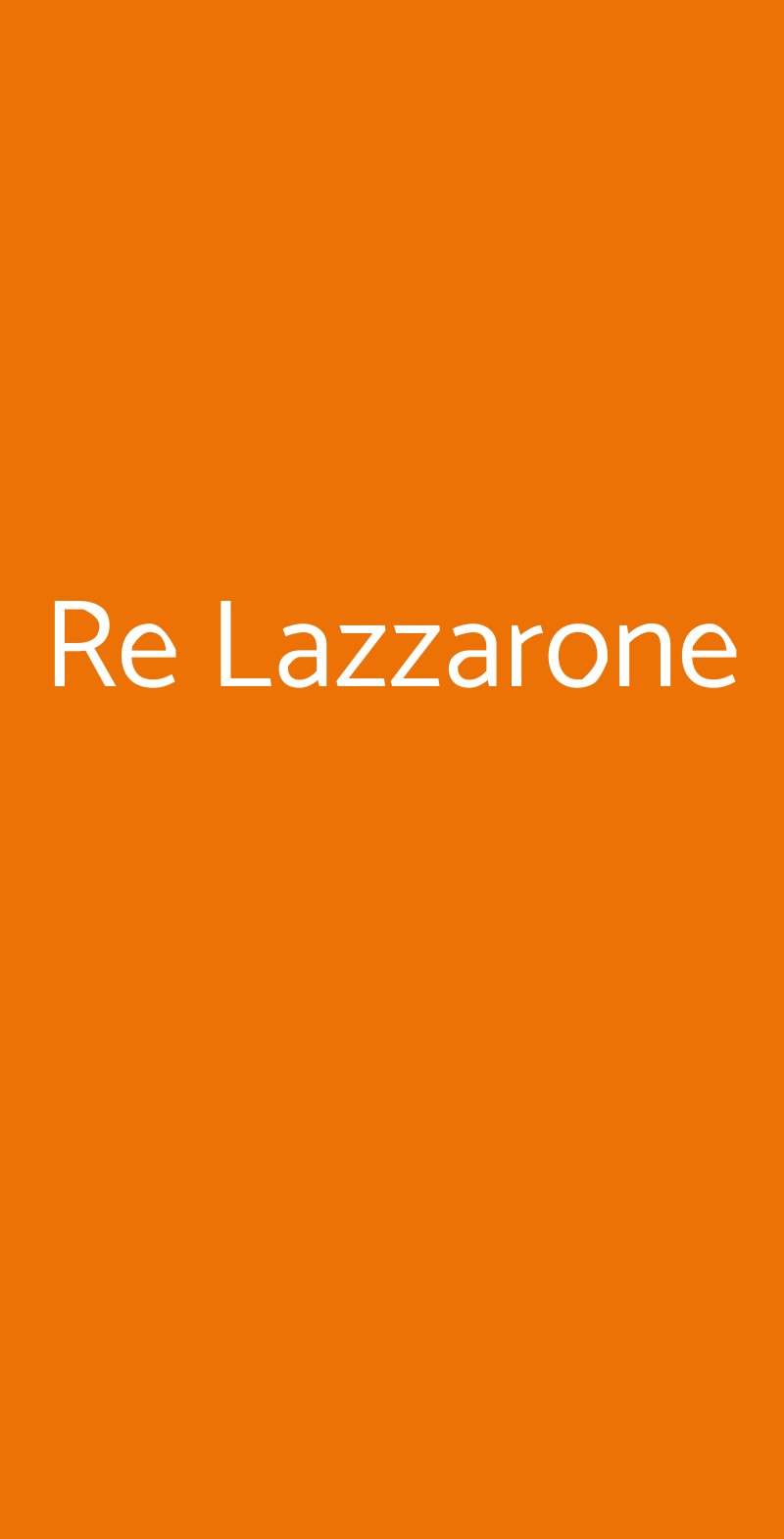 Re Lazzarone Napoli menù 1 pagina