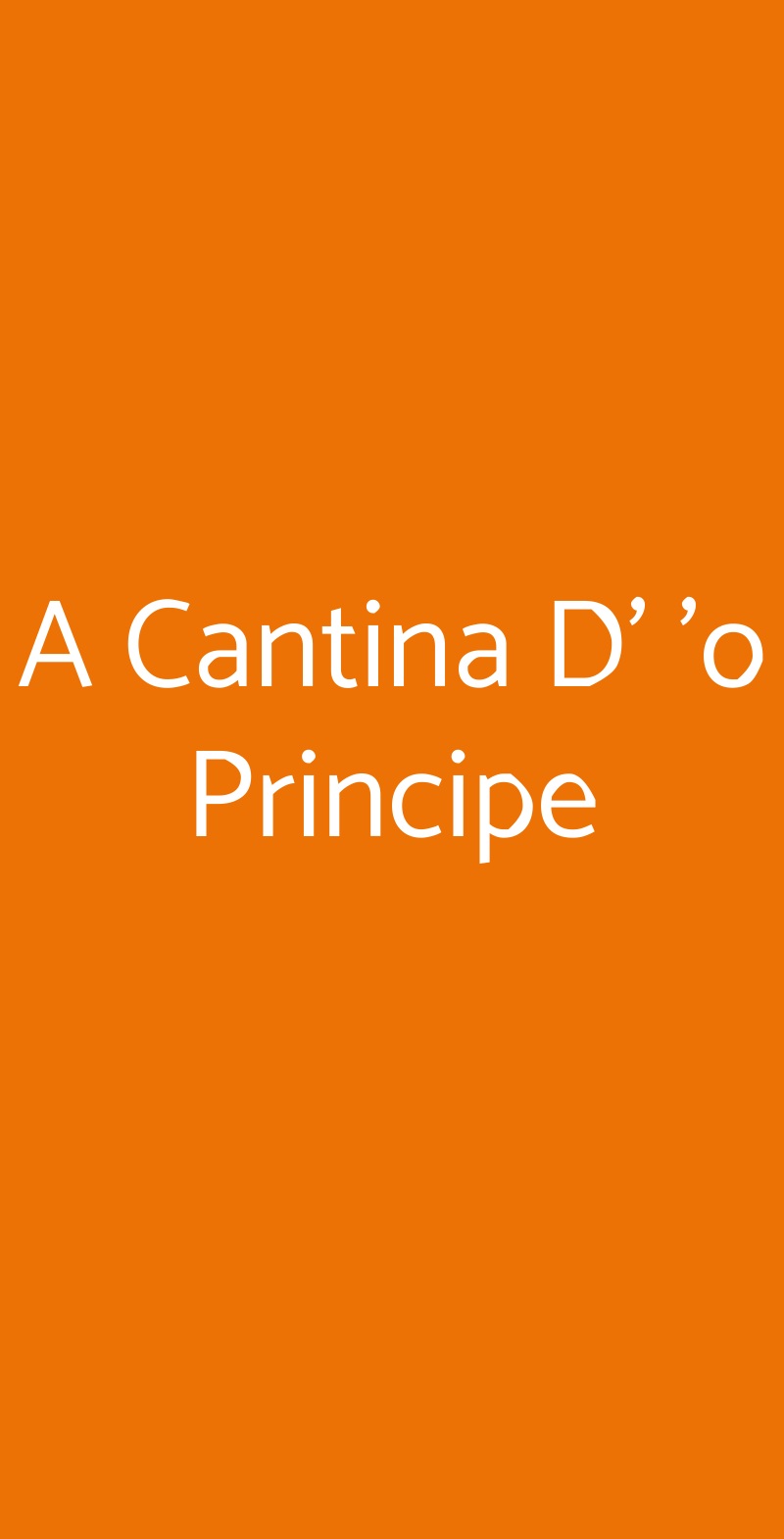A Cantina D' 'o Principe Somma Vesuviana menù 1 pagina
