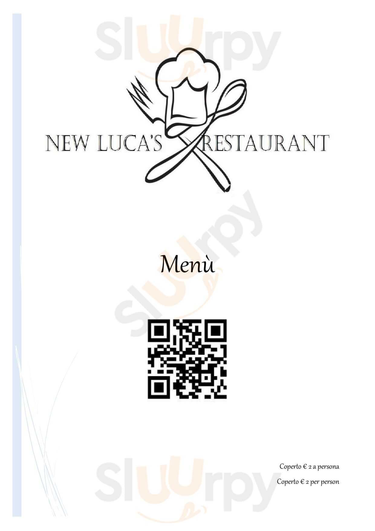 Ristorante Luca S Furore menù 1 pagina