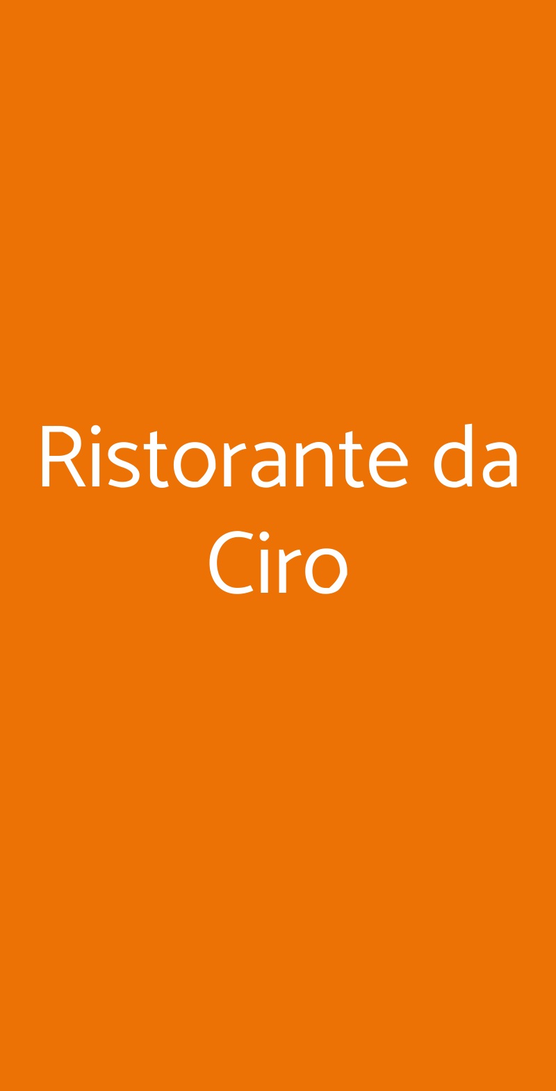 Ristorante da Ciro Mugnano di Napoli menù 1 pagina