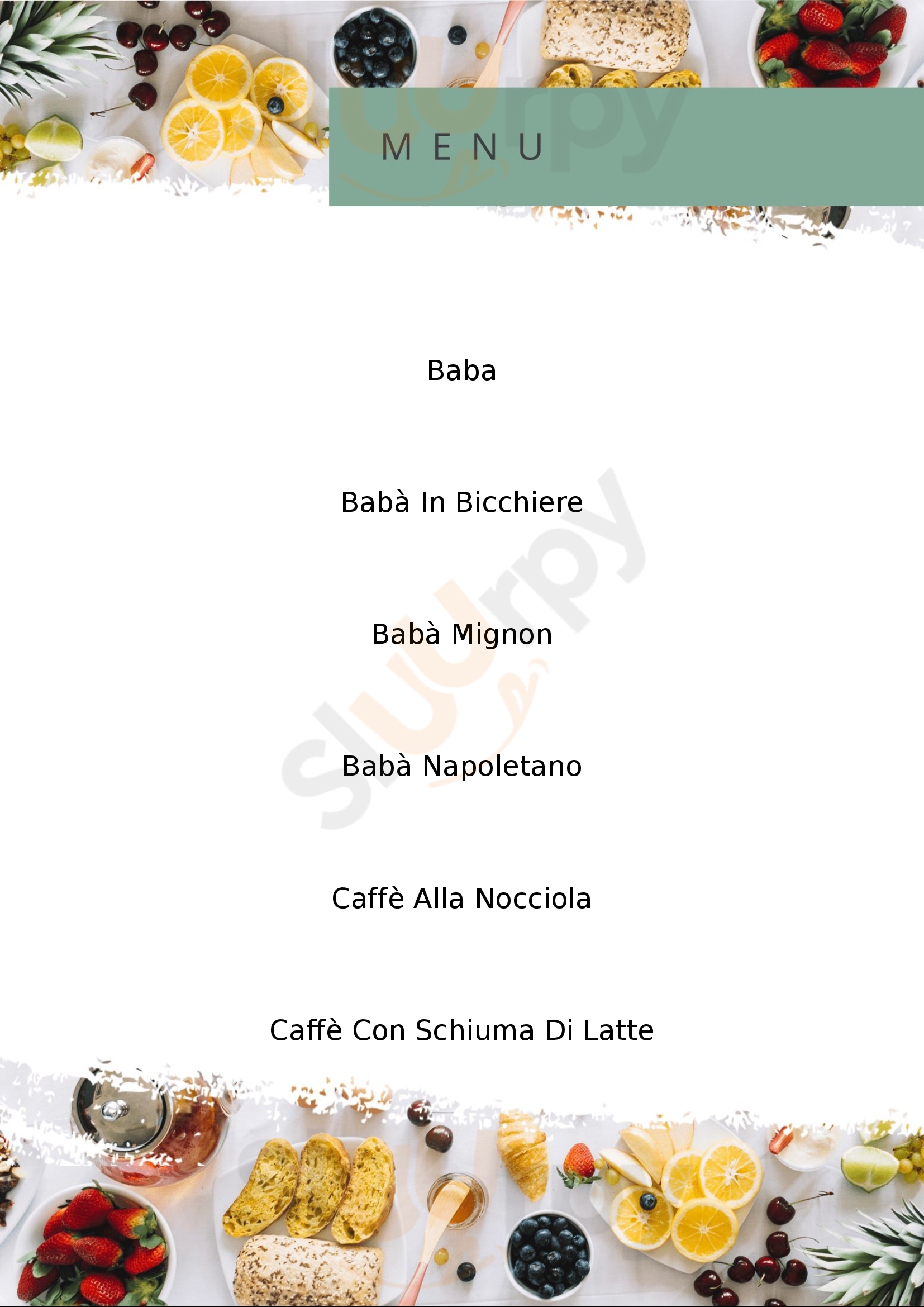 Caffe Rosati Napoli menù 1 pagina