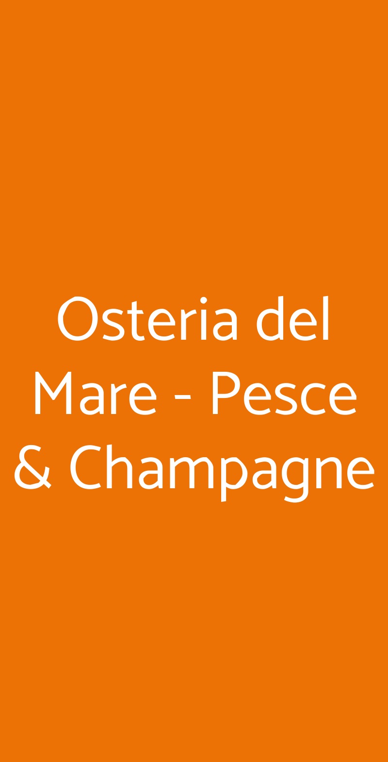 Osteria del Mare - Pesce & Champagne Napoli menù 1 pagina
