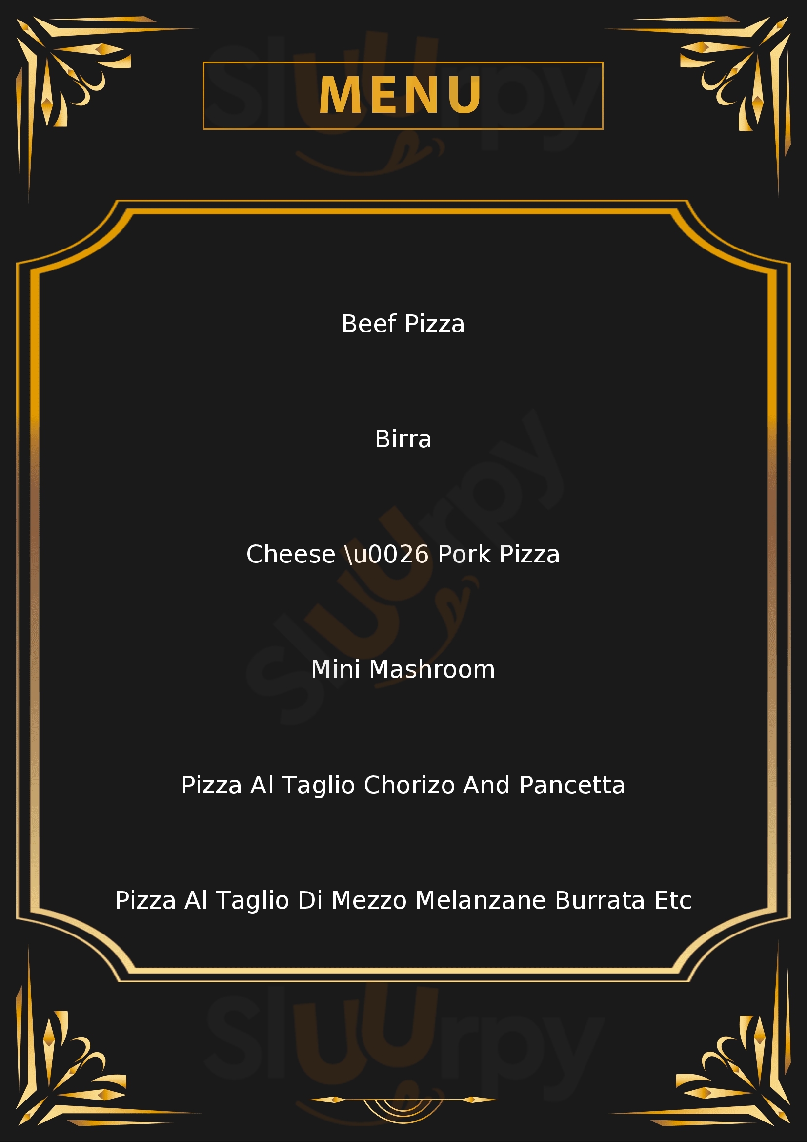 Pizzartist Marsala Bologna menù 1 pagina
