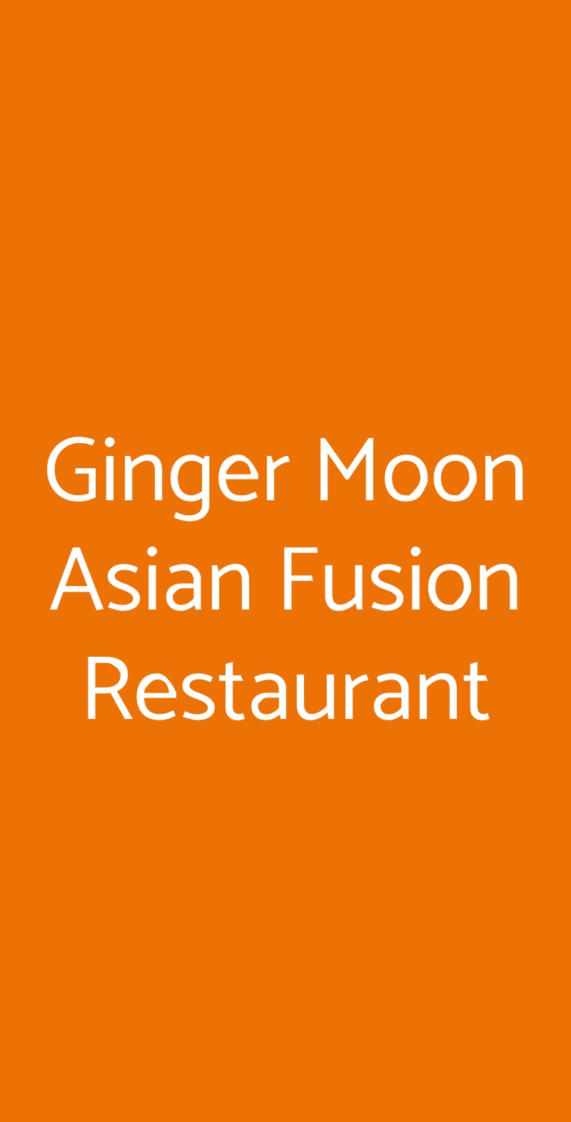 Ginger Moon Asian Fusion Restaurant San Lazzaro di Savena menù 1 pagina