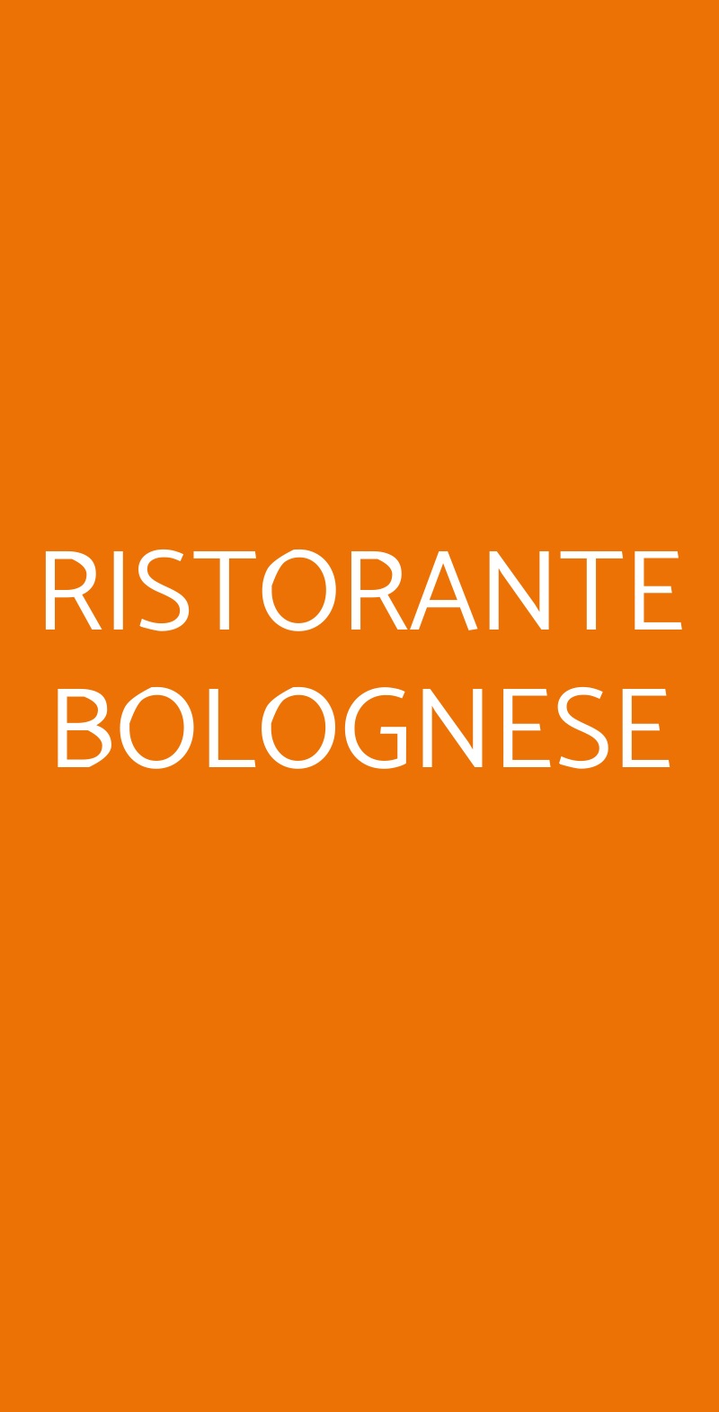 RISTORANTE BOLOGNESE Bologna menù 1 pagina