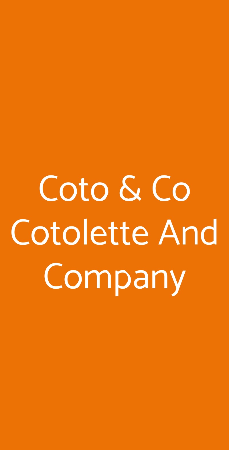 Coto & Co Cotolette And Company Bologna menù 1 pagina