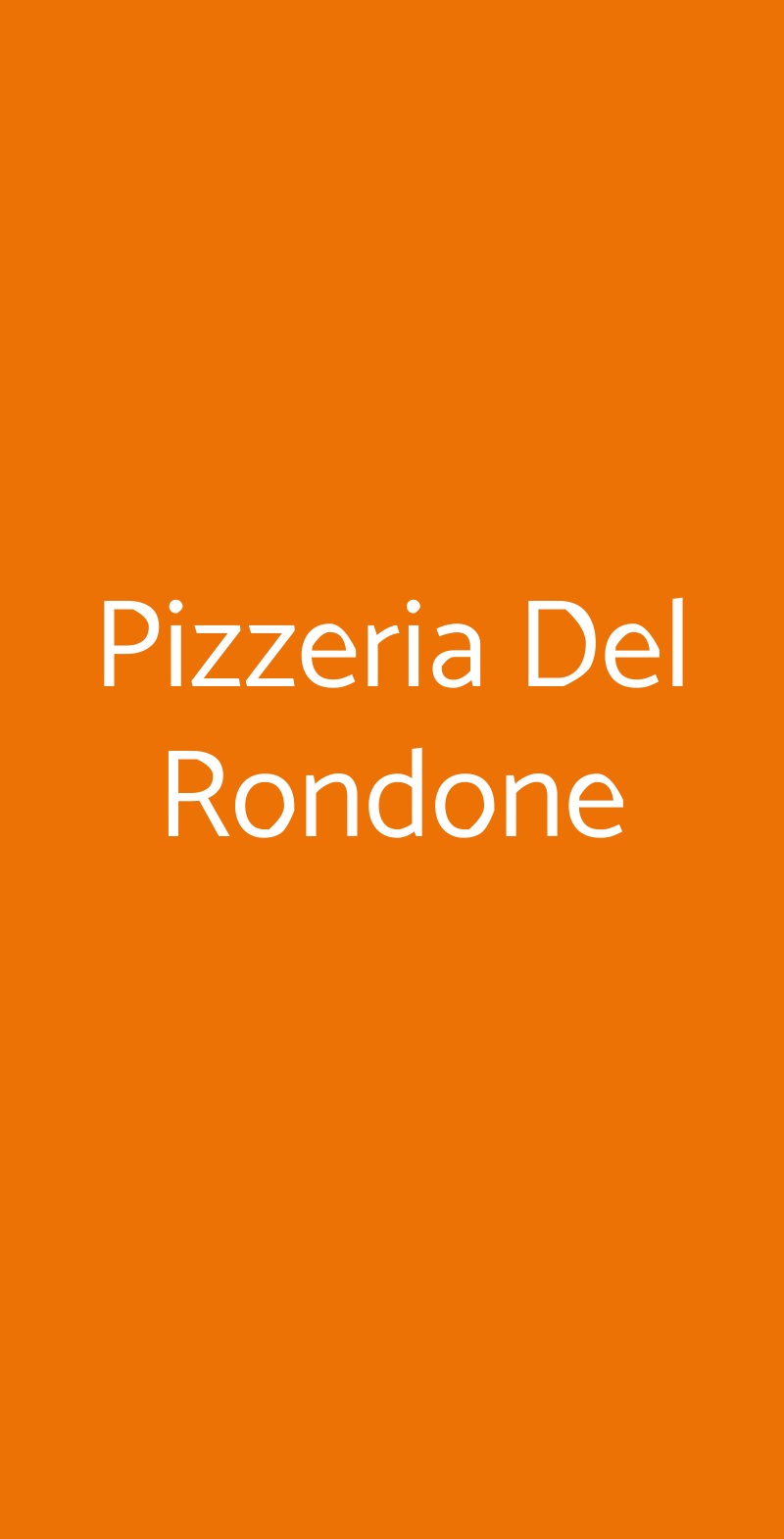 Pizzeria Del Rondone Bologna menù 1 pagina