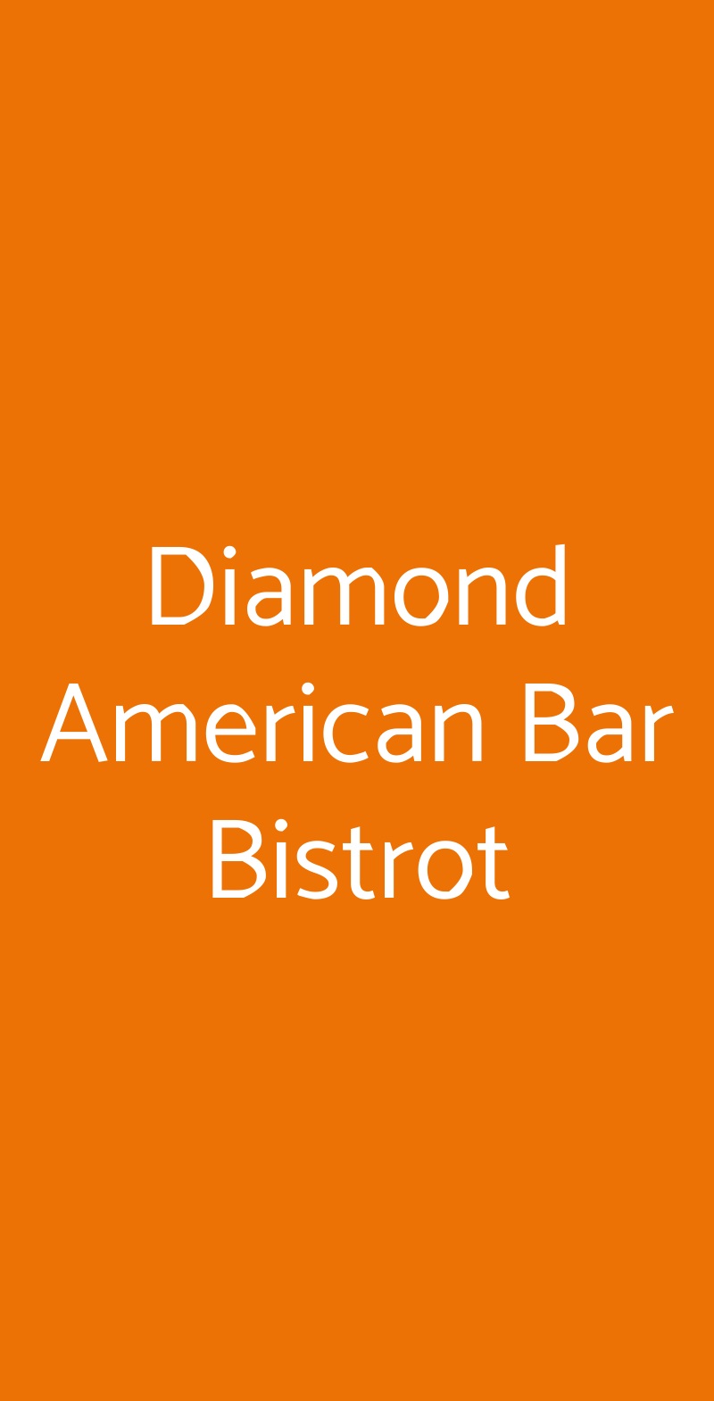 Diamond American Bar Bistrot Bologna menù 1 pagina