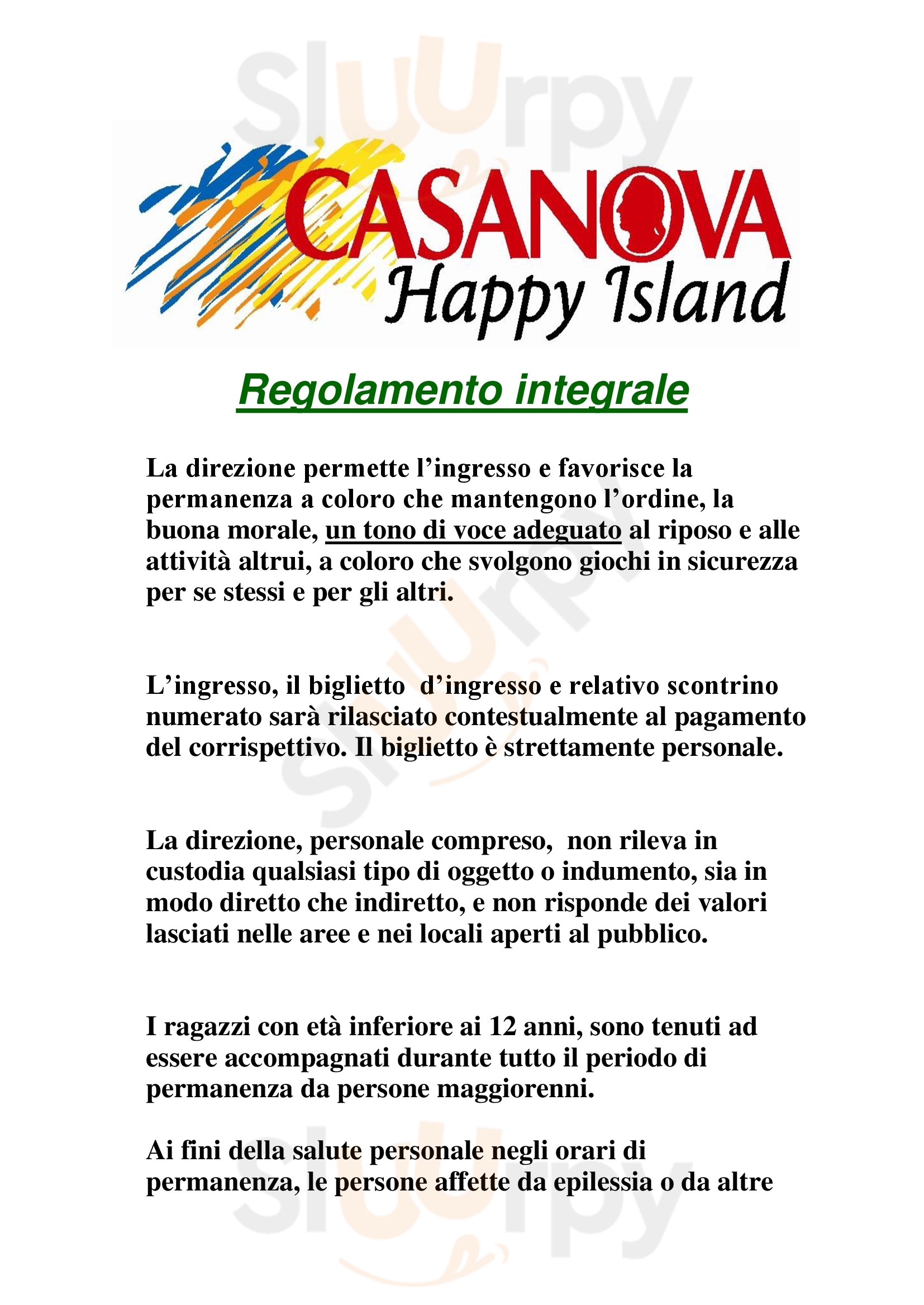 Casanova Club San Prospero menù 1 pagina